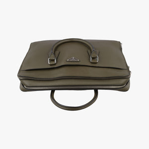 Secondhand Prada Business Briefcase Green Leather 2VE368 handbag | stylenewstar