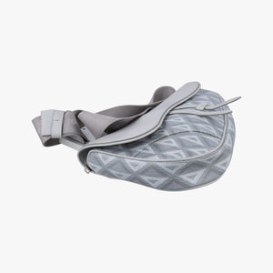 Pre-owned Christian Dior Saddle Grey PVC coated canvas × leather crossbodybag | stylenewstar