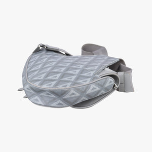 Pre-owned Christian Dior Saddle Grey PVC coated canvas × leather crossbodybag | stylenewstar