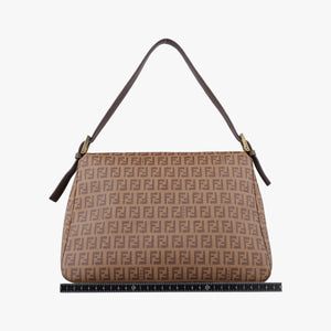 Pre-owned Fendi Baguette Zucchino Brown PVC coated canvas 8BR001 handbag | stylenewstar