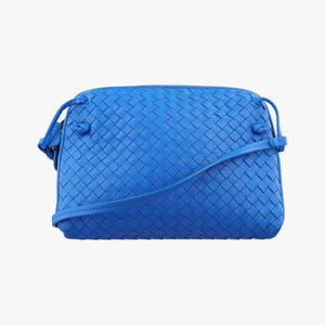 Pre-owned Bottega Veneta NODINI Intrecciato Blue lambskin shoulderbag | stylenewstar