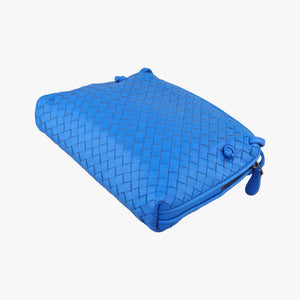 Pre-owned Bottega Veneta NODINI Intrecciato Blue lambskin shoulderbag | stylenewstar