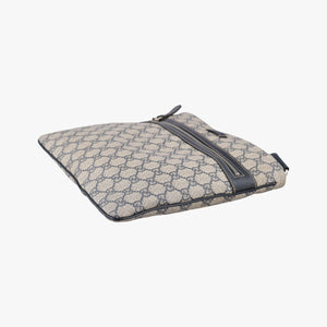 Secondhand Gucci GG Supreme Messenger Beige × Navy PVC coated canvas×leather 295257 shoulderbag | stylenewstar