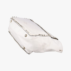 Pre-owned Valentino Rockstud White Leather shoulderbag | stylenewstar