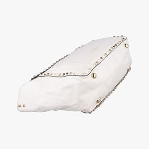 Pre-owned Valentino Rockstud White Leather shoulderbag | stylenewstar