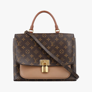 Pre-owned Louis Vuitton MARIGNAN brown×SESAME Monogram Canvas×calf leather M44257 shoulderbag | stylenewstar