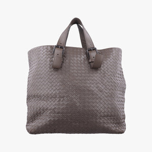 Pre-owned Bottega Veneta Intrecciato Shopper Acatl Brown lambskin handbag | stylenewstar