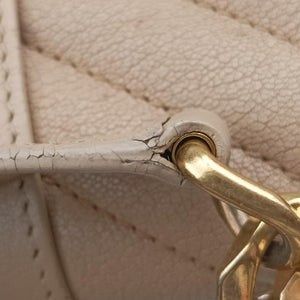 Pre-owned Yves Saint Laurent COLLEGE Beige Leather 600279 shoulderbag | stylenewstar