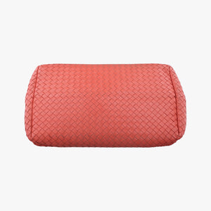 Pre-owned Bottega Veneta Intrecciato Coral red lambskin handbag | stylenewstar