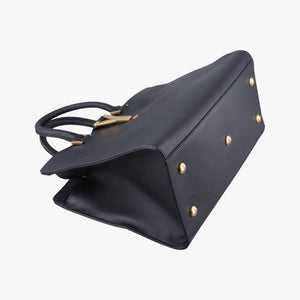 Pre-owned Yves Saint Laurent Y Ligne Petit Cabas Black Leather 370697 shoulderbag | stylenewstar