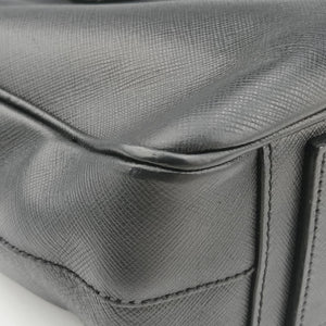 Pre-owned Prada Business Briefcase Black SAFFIANO Leather 2VE011 handbag | stylenewstar