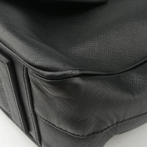Pre-owned Prada Business Briefcase Black SAFFIANO Leather 2VE011 handbag | stylenewstar