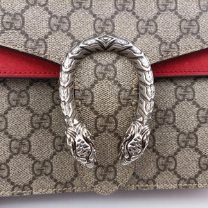Pre-owned Gucci Dionysus beige×red PVC coated canvas × suede 400249 shoulderbag | stylenewstar