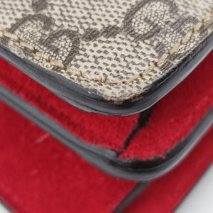 Pre-owned Gucci Dionysus beige×red PVC coated canvas × suede 400249 shoulderbag | stylenewstar