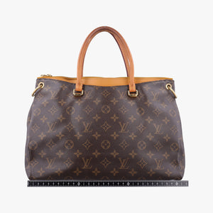 Pre-owned Louis Vuitton PALLAS brown×SAFRAN Monogram Canvas×calf leather M40929 shoulderbag | stylenewstar