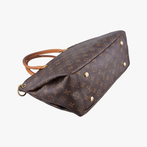Pre-owned Louis Vuitton PALLAS brown×SAFRAN Monogram Canvas×calf leather M40929 shoulderbag | stylenewstar