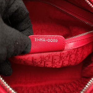 Pre-owned Christian Dior Lady Dior Red lambskin shoulderbag | stylenewstar