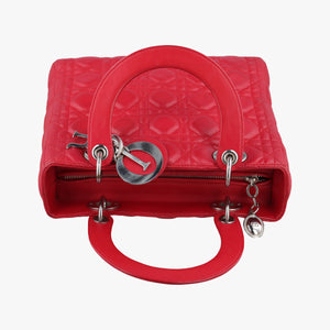 Pre-owned Christian Dior Lady Dior Red lambskin shoulderbag | stylenewstar