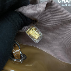 Pre-owned Chanel Mademoiselle Bowling Light Brown Patent A50557 shoulderbag | stylenewstar