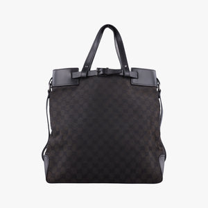 Pre-owned Gucci belt buckle GG pattern Grey Canvas×Leather 107756 handbag | stylenewstar