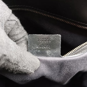 Pre-owned Gucci belt buckle GG pattern Grey Canvas×Leather 107756 handbag | stylenewstar