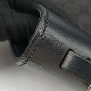Pre-owned Gucci belt buckle GG pattern Grey Canvas×Leather 107756 handbag | stylenewstar