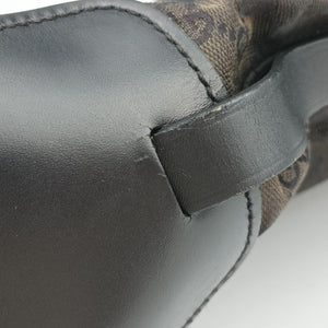 Pre-owned Gucci belt buckle GG pattern Grey Canvas×Leather 107756 handbag | stylenewstar