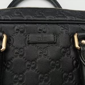 Pre-owned Gucci Diamante Black Leather 208468 handbag | stylenewstar