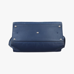 Pre-owned Fendi Trois Jours Navy Leather 8BH279 shoulderbag | stylenewstar
