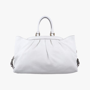 Pre-owned Fendi Borsa Frame Doctor White Leather 8BN191 handbag | stylenewstar