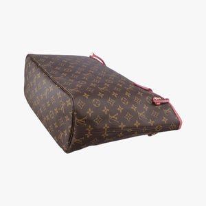 Pre-owned Louis Vuitton NEVERFULL MM Brown × Rose Velours Monogram Ikat Flower M40939 shoulderbag | stylenewstar