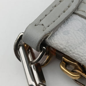 Pre-owned Louis Vuitton Flat Messenger White×orange White Monogram Canvas x Ocher Monogram Denim M44640 shoulderbag | stylenewstar