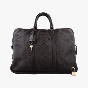 Pre-owned Gucci Diamante Business Brown leather 208463 handbag | stylenewstar