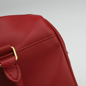 Pre-owned Yves Saint Laurent CLASSIC BABY DUFFLE Red Leather 330958 shoulderbag | stylenewstar