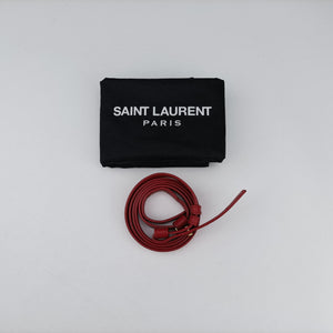 Pre-owned Yves Saint Laurent CLASSIC BABY DUFFLE Red Leather 330958 shoulderbag | stylenewstar