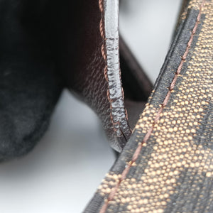 Pre-owned Fendi croissants Brown canvas× leather 26724 shoulderbag | stylenewstar