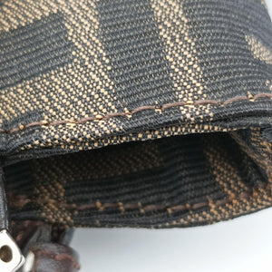 Pre-owned Fendi croissants Brown canvas× leather 26724 shoulderbag | stylenewstar