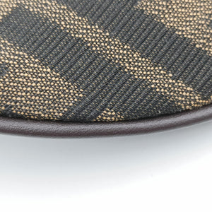 Pre-owned Fendi croissants Brown canvas× leather 26724 shoulderbag | stylenewstar