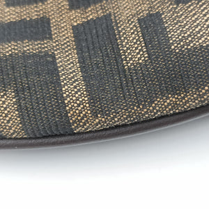 Pre-owned Fendi croissants Brown canvas× leather 26724 shoulderbag | stylenewstar