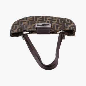 Pre-owned Fendi croissants Brown canvas× leather 26724 shoulderbag | stylenewstar