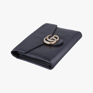 Pre-owned Gucci GG Marmont Black Leather 401232 shoulderbag | stylenewstar