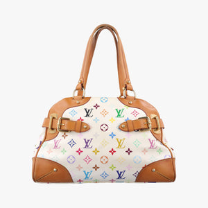 Pre-owned Louis Vuitton CLAUDIA white Monogram Multicolor M40193 shoulderbag | stylenewstar
