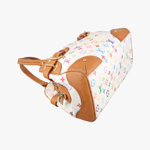 Pre-owned Louis Vuitton CLAUDIA white Monogram Multicolor M40193 shoulderbag | stylenewstar