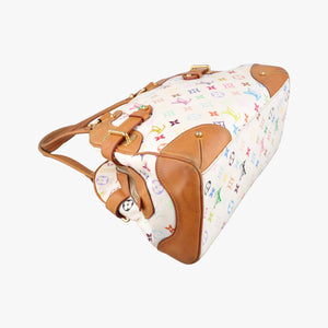 Pre-owned Louis Vuitton CLAUDIA white Monogram Multicolor M40193 shoulderbag | stylenewstar