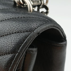 Pre-owned Yves Saint Laurent COLLEGE Black Leather 487212 shoulderbag | stylenewstar