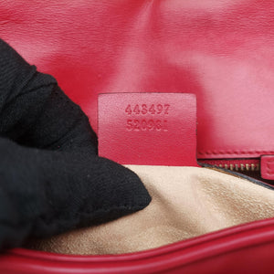 Pre-owned Gucci GG Marmont Red Leather 443497 shoulderbag | stylenewstar
