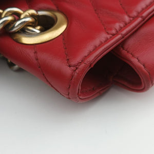 Pre-owned Gucci GG Marmont Red Leather 443497 shoulderbag | stylenewstar
