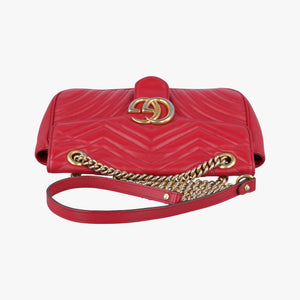 Pre-owned Gucci GG Marmont Red Leather 443497 shoulderbag | stylenewstar