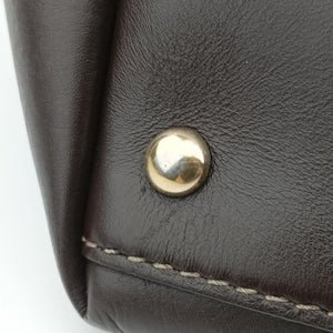 Pre-owned Gucci Lovely Brown GG canvas×leatherGG 257068 handbag | stylenewstar