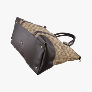 Pre-owned Gucci Lovely Brown GG canvas×leatherGG 257068 handbag | stylenewstar